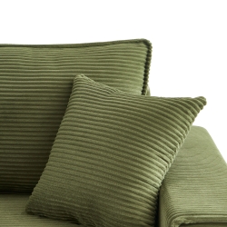 Canapé droit ZOLA convertible velours côtelé vert 3 places