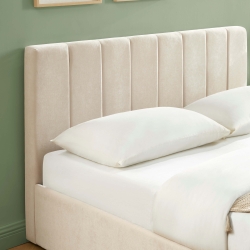 Lit coffre DARIO en tissu beige 160 x 200 cm