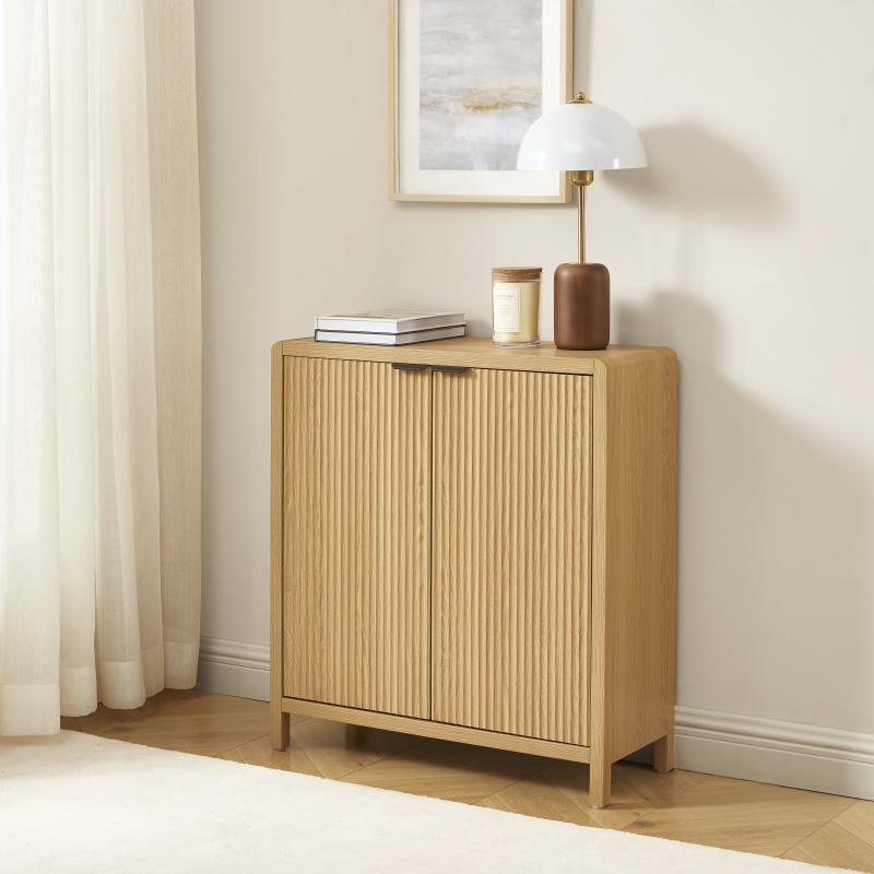 Buffet UTICA effet chêne 2 portes 75cm