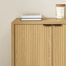 Buffet UTICA effet chêne 2 portes 75cm