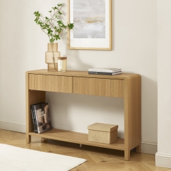 Console UTICA effet chêne 2 tiroirs 120cm