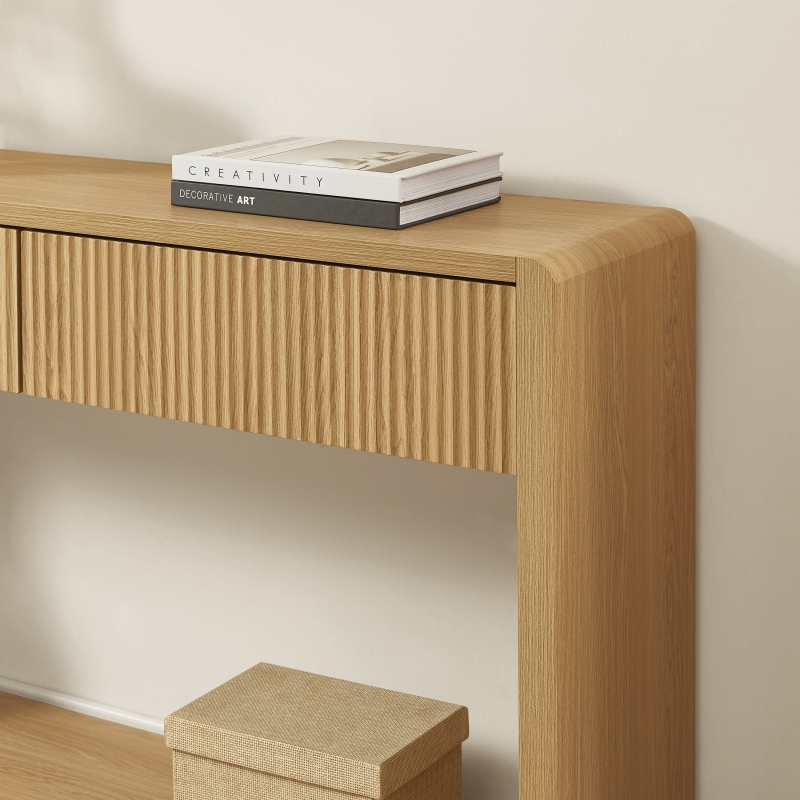 Console UTICA effet chêne 2 tiroirs 120cm