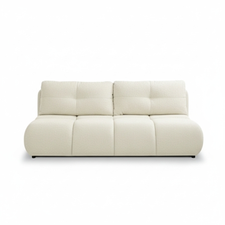 Canapé droit convertible TASCA 3 places tissu bouclette grège