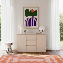 Buffet SNORRI cachemire 2 portes 3 tiroirs 120cm