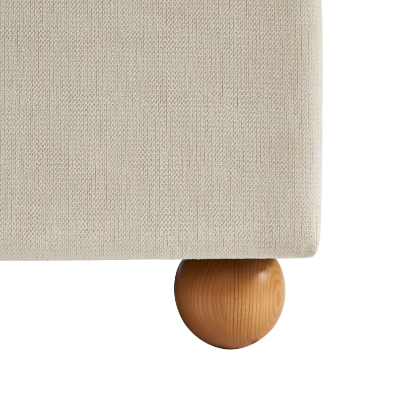 Lit coffre PILKA 180x200 tissu chenille beige sommier inclus