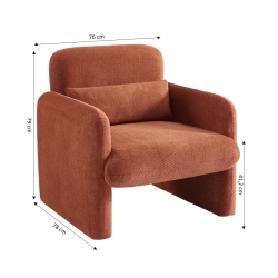 Fauteuil OMA tissu brique