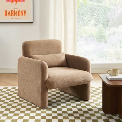 Fauteuil OMA tissu marron