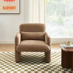 Fauteuil OMA tissu marron