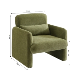 Fauteuil OMA tissu vert