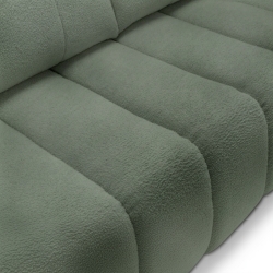 Canapé droit convertible GIORGIO 3 places tissu bouclette vert kaki