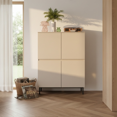 Buffet haut ARNI cachemire 4 portes 100cm