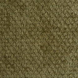 Fauteuil JUDY tissu chenille vert pieds boules teintés noyer