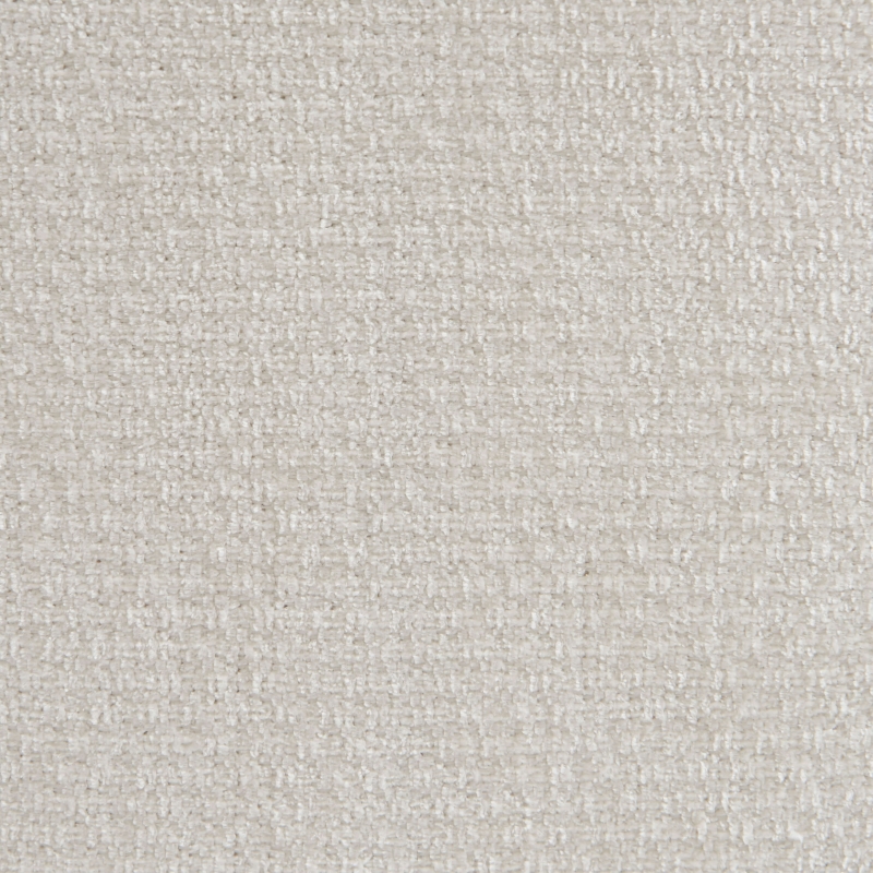 Fauteuil JUDY tissu chenille écru pieds boules teintés noyer