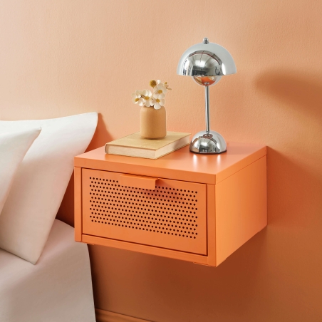 Table de chevet murale PANTONE métal orange 40cm