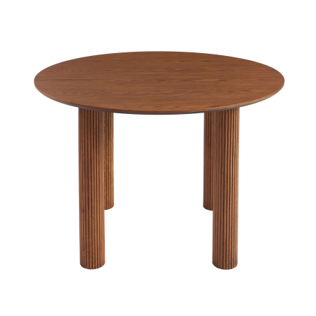 Table de séjour PENELOPE ronde placage chêne couleur noyer 115 cm