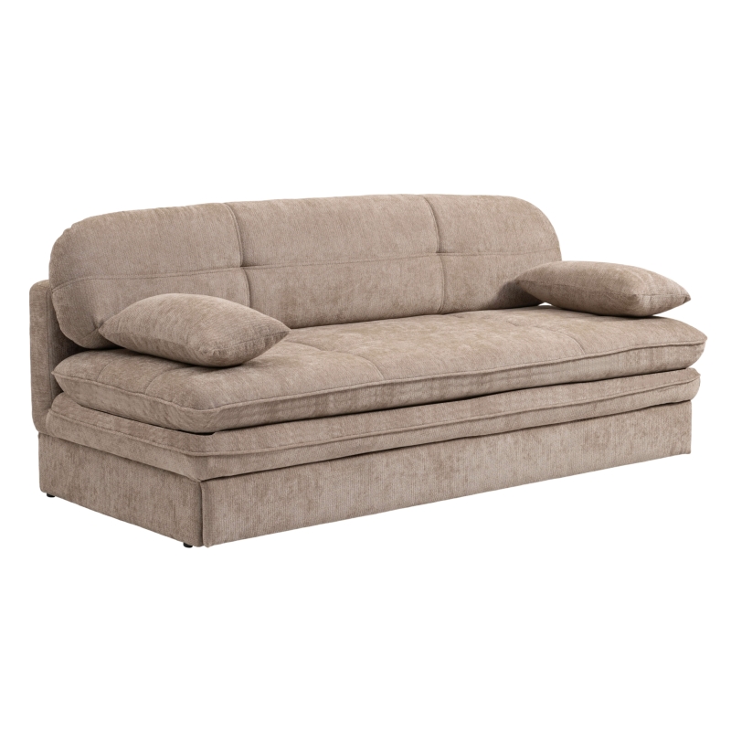 Banquette convertible CILA 3 places tissu marron