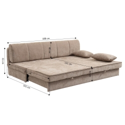 Banquette LUMA convertible 3 places tissu chenille marron
