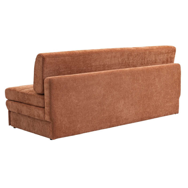 Banquette LUMA convertible 3 places tissu chenille terracotta