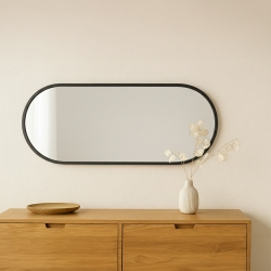 Miroir murale ADI ovale 30x60cm avec contour noir