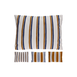 Lot de 3 coussins rectangulaire BLO 45x60cm en coton blanc rayures colorées