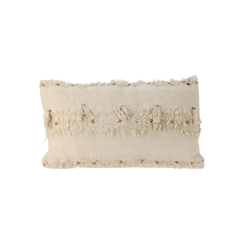 Coussin rectangulaire DOV 30x60cm en coton beige