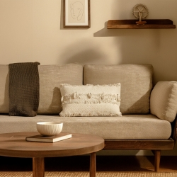 Coussin rectangulaire DOV 30x60cm en coton beige