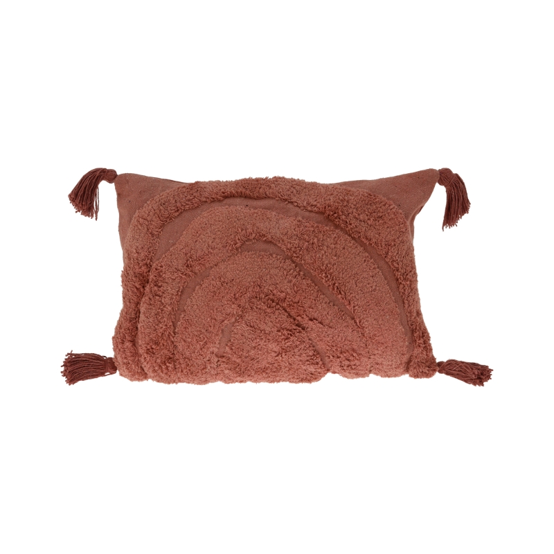 Coussin rectangulaire FYN 50x30cm en coton terracotta