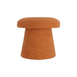 Pouf champignon OAD en tissu bouclette orange