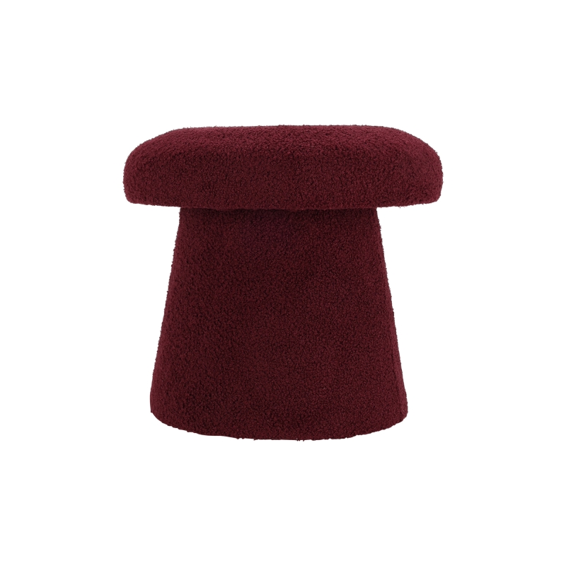 Pouf champignon OAD en tissu bouclette prune