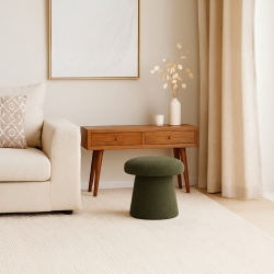 Pouf champignon OAD en tissu bouclette vert