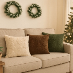 Lot de 3 coussins UZA 45x45cm en fausse fourrure coloris multiples