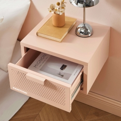 Table de chevet murale PANTONE métal rose blush 40cm