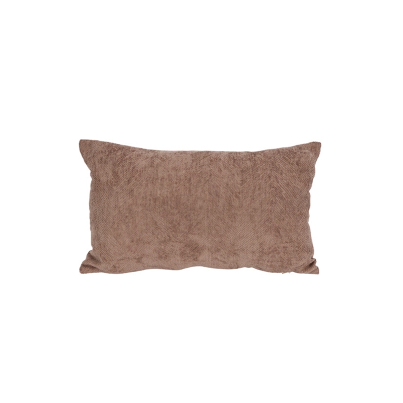Lot de 3 coussins MOO 50x30cm en tissu chenille marron
