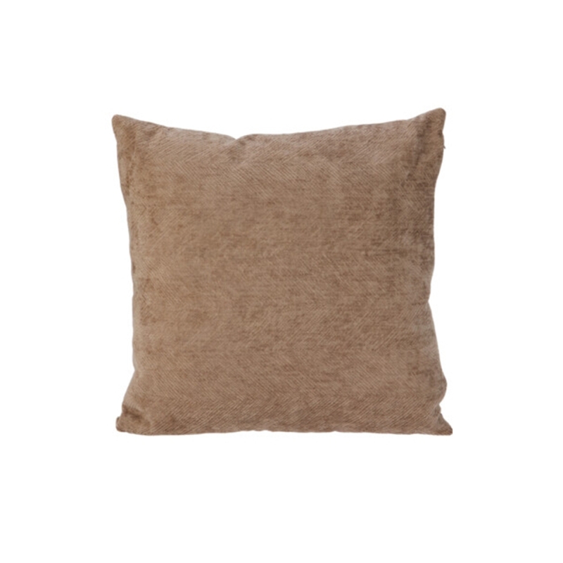 Lot de 3 coussins MOO 45x45cm en tissu chenille marron