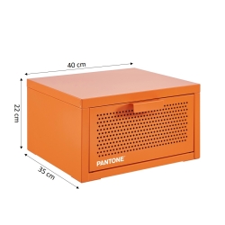 Table de chevet murale PANTONE métal orange 40cm