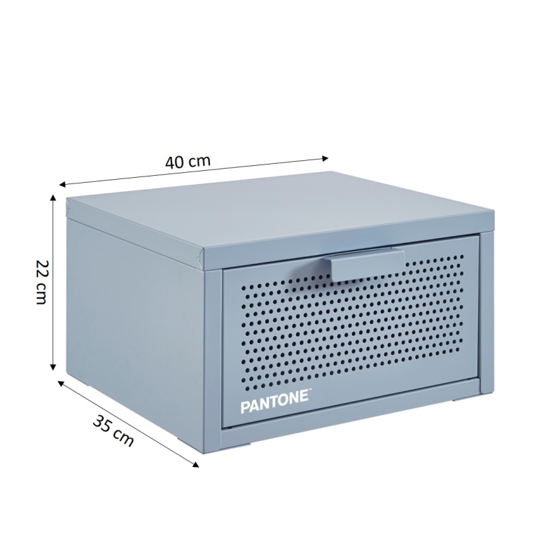 Table de chevet murale PANTONE métal gris bleu 40cm