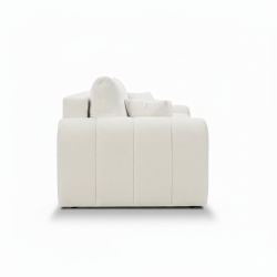 Canapé droit convertible GIORGIO 3 places tissu bouclette grège