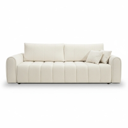 Canapé droit convertible GIORGIO 3 places tissu bouclette grège