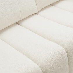 Canapé droit convertible GIORGIO 3 places tissu bouclette grège