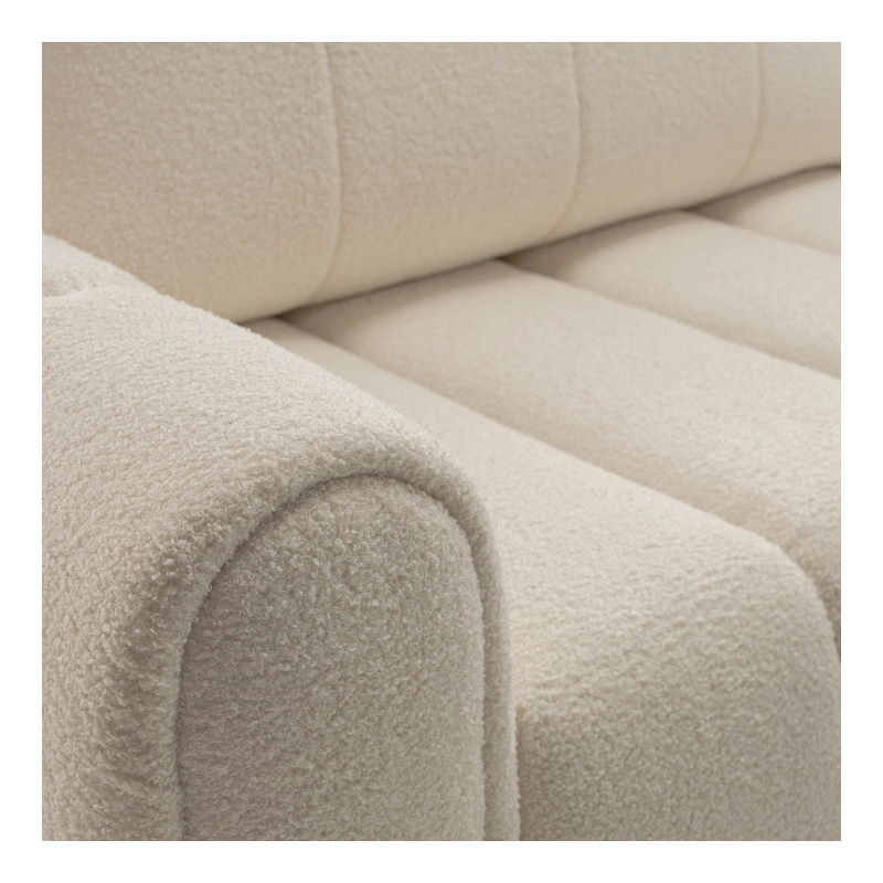 Canapé droit convertible GIORGIO 3 places tissu bouclette taupe