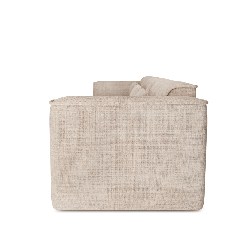 Canapé droit fixe NUNA 4/5 places tissu taupe