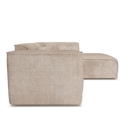 Canapé d'angle droit fixe NUNA 4 places tissu taupe