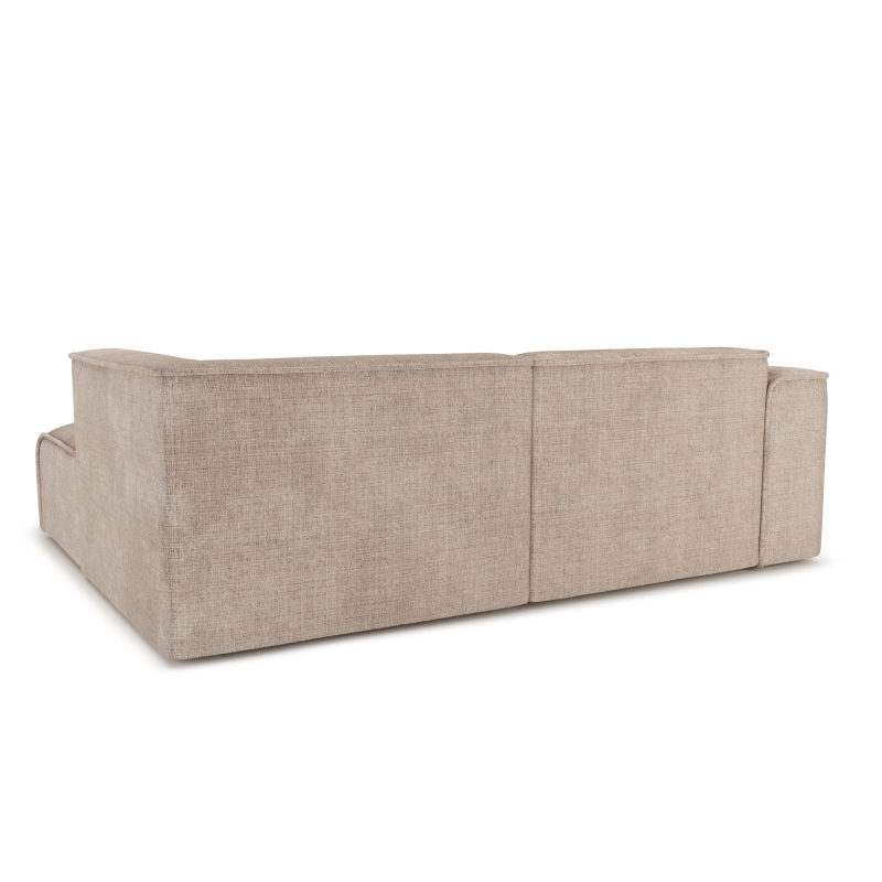 Canapé d'angle droit fixe NUNA 4 places tissu taupe