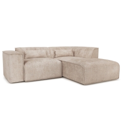 Canapé d'angle droit fixe NUNA 4 places tissu taupe