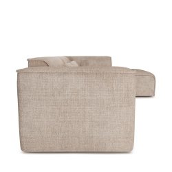 Canapé d'angle droit fixe NUNA 5/6 places tissu taupe