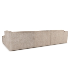 Canapé d'angle droit fixe NUNA 5/6 places tissu taupe