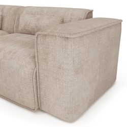 Canapé d'angle gauche fixe NUNA 4 places tissu taupe