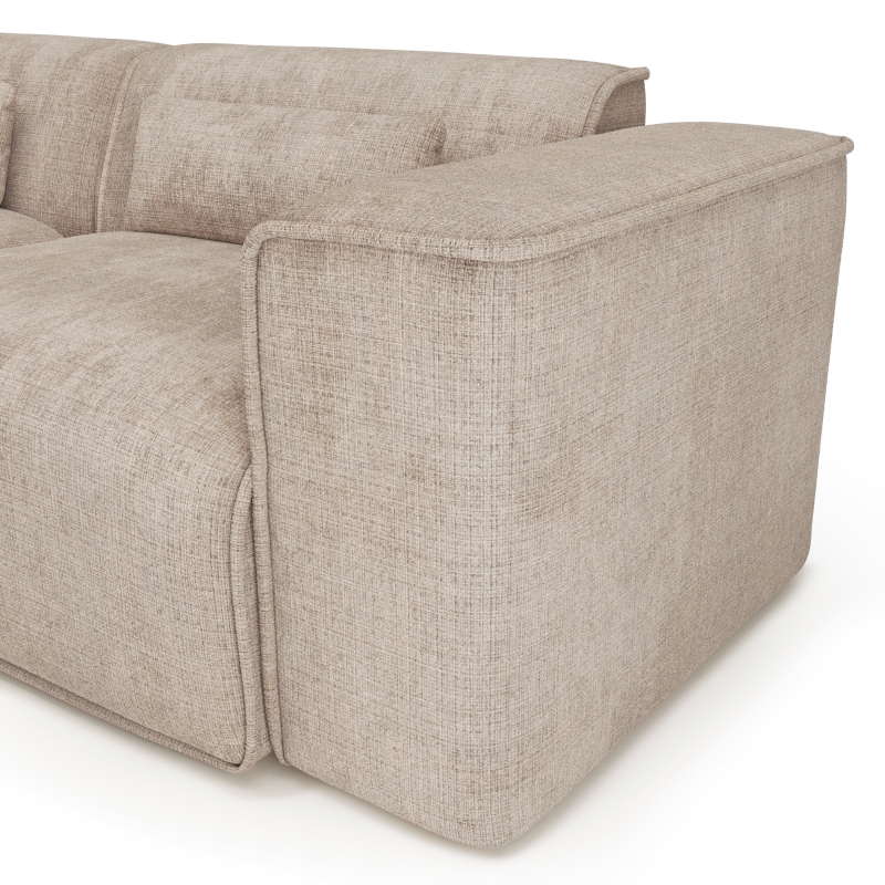 Canapé d'angle gauche fixe NUNA 4 places tissu taupe