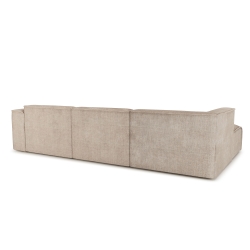Canapé d'angle gauche fixe NUNA 5/6 places tissu taupe