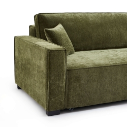 Canapé d'angle convertible et réversible GAVI 4 places tissu vert